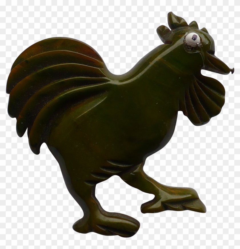 Bakelite Rooster Pin Plastic Jewelry, Jewelry Box, - Animal Figure #1684600
