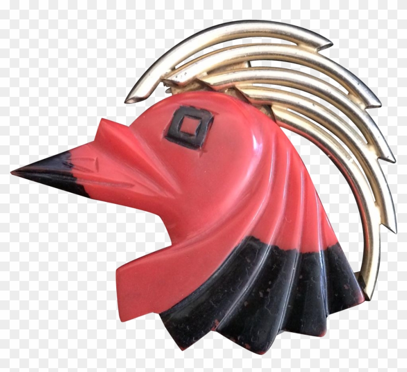 Rare French Rooster Bakelite Deco Clip Vintage Jewellery, - Emblem #1684604
