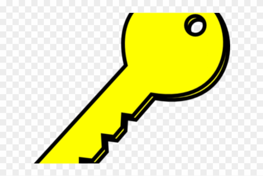 Keys Clipart Yellow - Clip Art Black And White Key #1685924