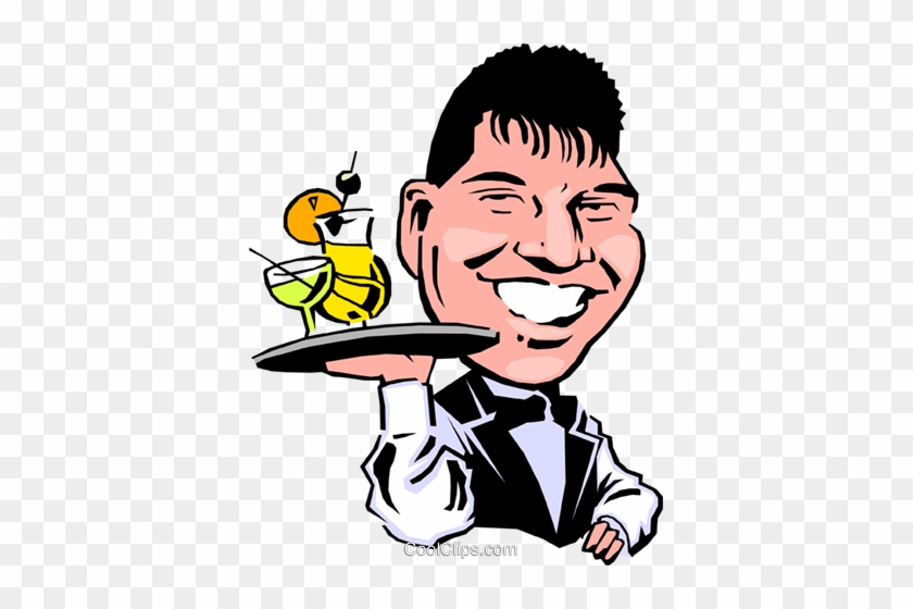 Cartoon Waiter Royalty Free Vector Clip Art - Cartoon Waiter #1686383