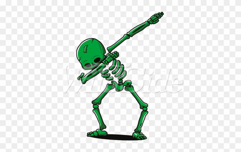 Green Dabbing Skeleton - Cartoon #1687157