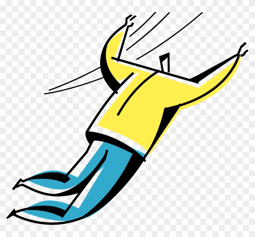 Vector Illustration Of Businessman Trapeze Artist Flies - Vector Illustration Of Businessman Trapeze Artist Flies #1687517