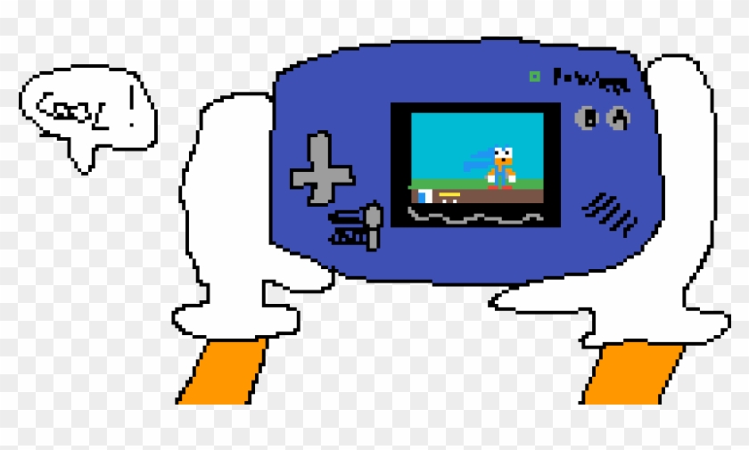 Sonic Playing His Game On Gameboy Advance - Cartoon #1687983