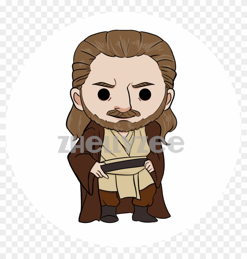 Qui-gon Jinn Pillow Plush - Cartoon #1688405