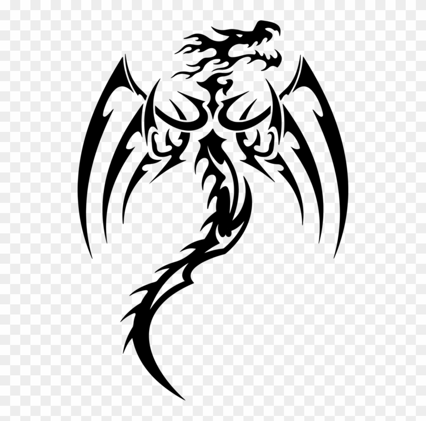 Decal Chinese Dragon Tattoo Tribe - Dragon Tribal Svg #1688407