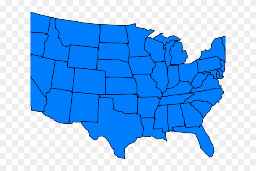 United States Clipart Map - Usa Grey Map #1689702