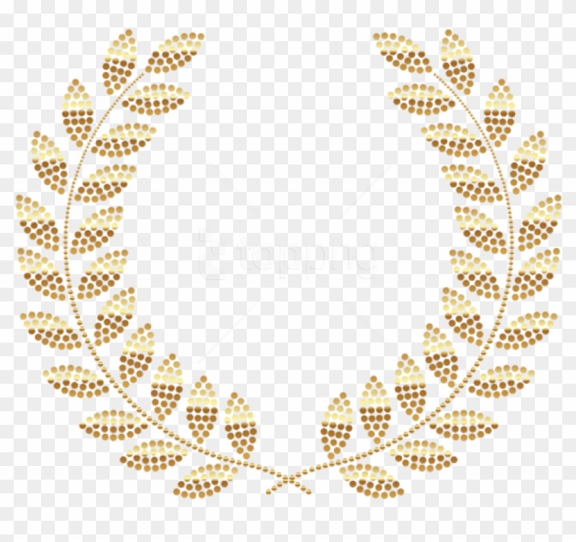 Free Png Download Transparent Golden Wreath Clipart - Gold Flower Wreath Png #1692842