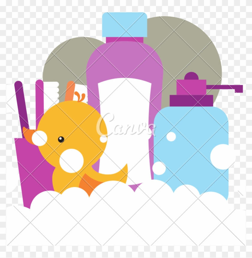Rubber Duck Toy Dispenser Liquid Soap Shampoo Toothbrushes - Illustration #1692958
