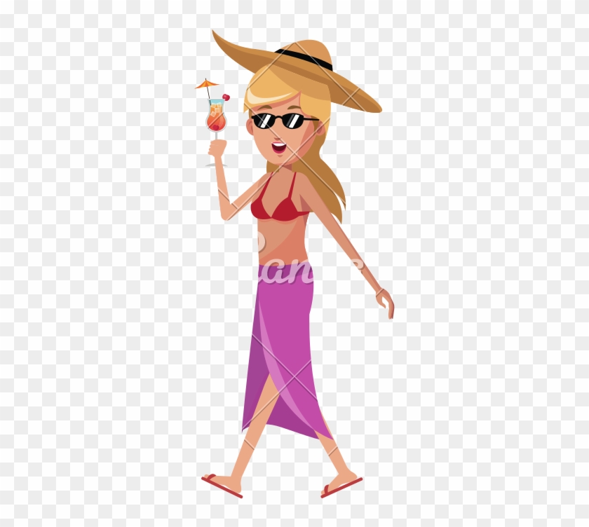 Woman On Vacation Cartoon - Grupo Mulheres #1693063
