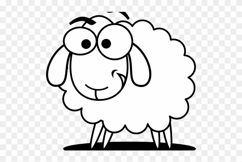 Fuzzy Clipart Black Sheep - Sheep Black And White #1693296