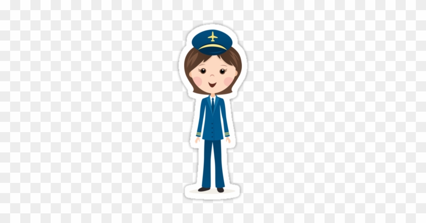 Pretty Cartoon Pilots Female Airline Pilot Cartoon - Femme Pilote D Avion Dessin #1694035
