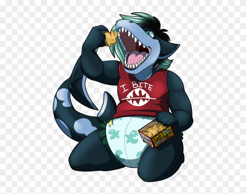 Nom Nom Hangry Shark Commission By Nighttwilightwolf - Cartoon #1694355