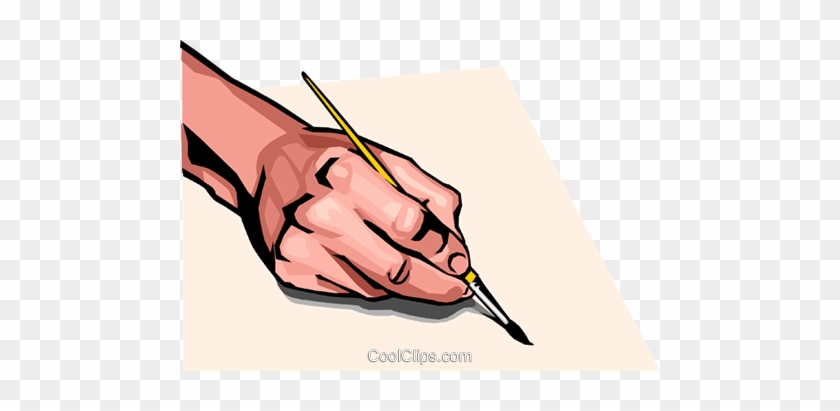 Hand With Paint Brush Royalty Free Vector Clip Art - Brush In Hand Png #1695305