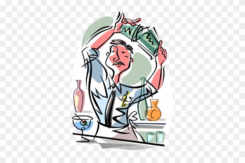 Bartender Royalty Free Vector Clip Art Illustration - Bartender Cartoons #1695717