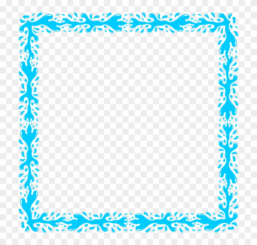 Aqua Border Frame Png Transparent Image - Blue Frame Png #1696378