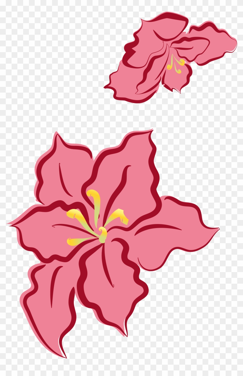 Flowers Color Clipart Leave Outline - Christmas Decoration Flower Cliparts #1698209