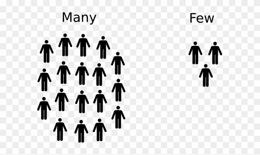 Many And Few Clipart Black And White #1698213