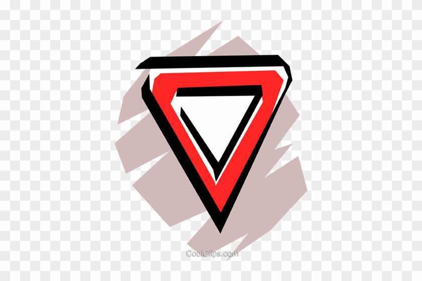 Yield Sign Royalty Free Vector Clip Art Illustration - Emblem #1698572