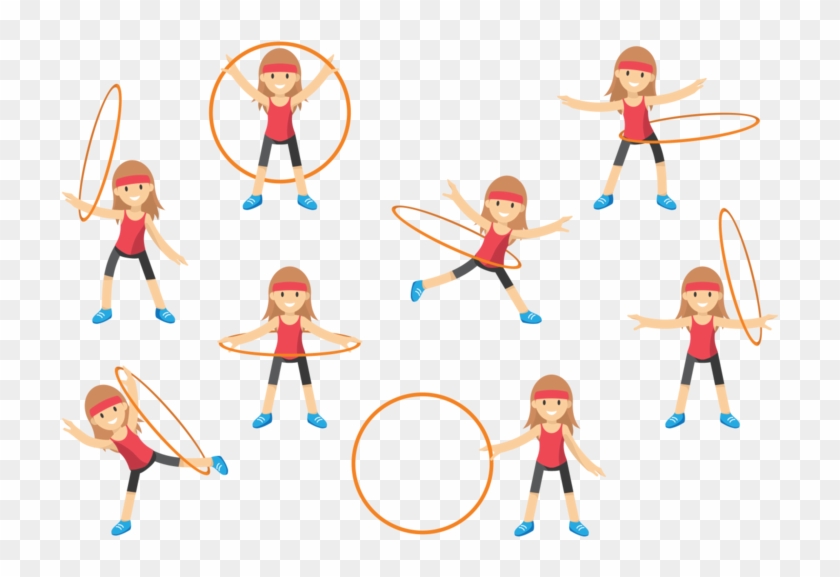 Jolie Fille Avec Hula Hoop - Clip Art Hula Hoop #1698865