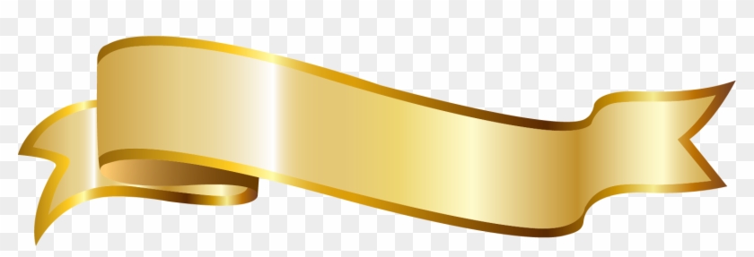 Golden Gold Ribbon Free Transparent Image Hd Clipart - Golden Ribbon Banner Png #1698938