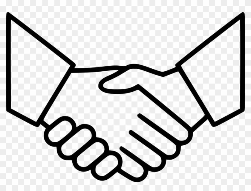 Handshake Icon Thin Line Png White Clipart Computer - Handshake Icon Vector #1700031