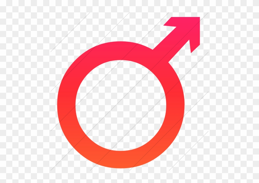 Classica Mars Symbol Icon Simple Ios Orange Gradient - Symbole Masculin #1700866
