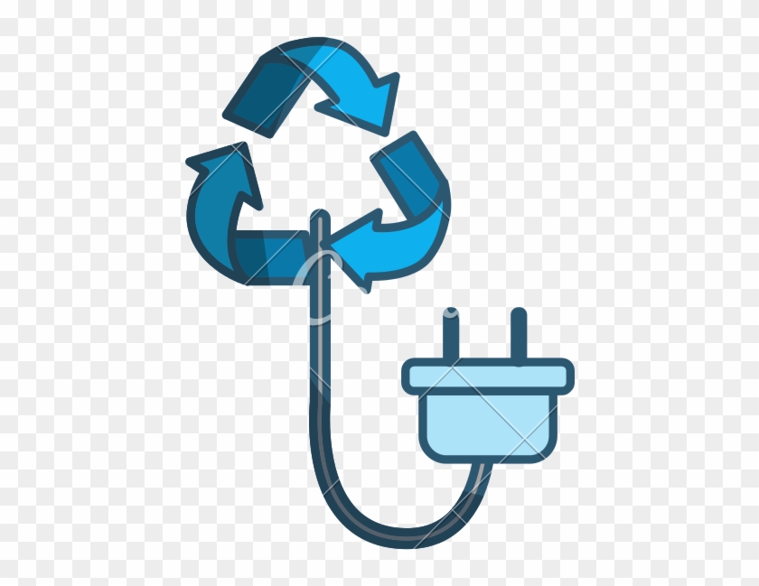 Blue Reduce Symbol With Power Cable Icon - Blue Reduce Symbol With Power Cable Icon #1701980