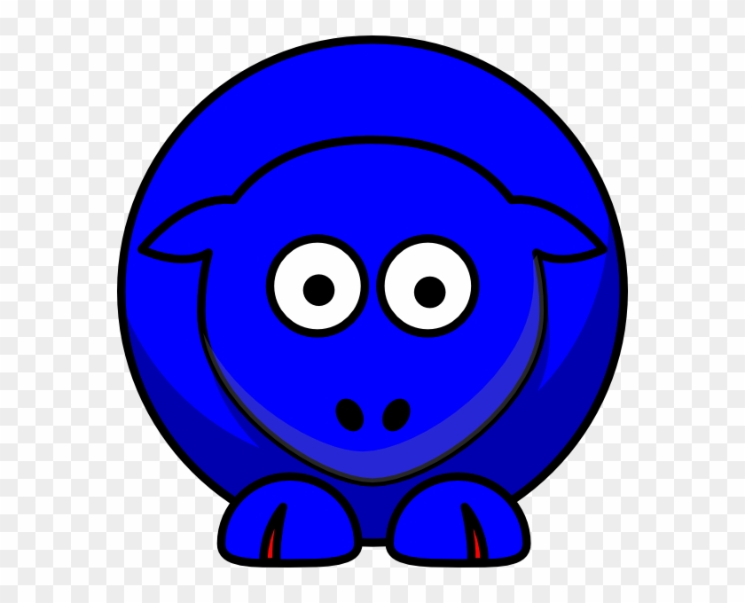 Sheep Looking Straight Blue With Red Toes Svg Clip - Sheep Looking Straight Blue With Red Toes Svg Clip #1703448