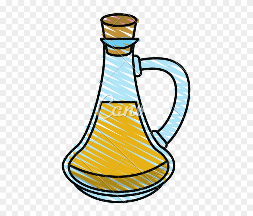 Flask With Oil Vector Icon Illustration - Flask With Oil Vector Icon Illustration #1703644