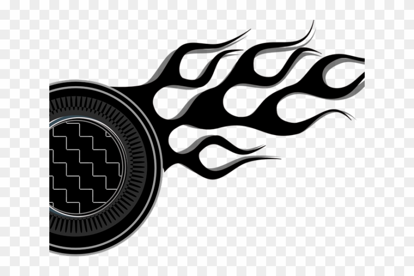 Fire Flames Clipart Tyre - Race Car Tire Clipart #1705074