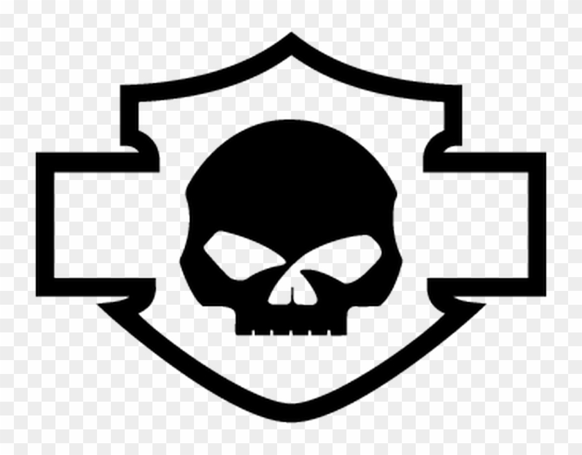 Silhouette Davidson At Getdrawings Com Free For - Bar And Shield Skull #1705370