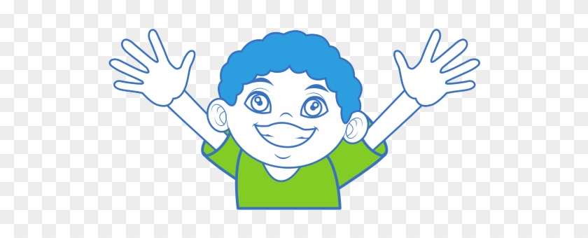 Happy Boy With Big - Cartoon #1707384