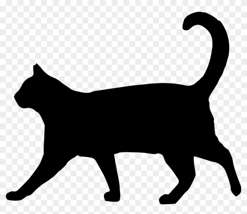 Black Cat Silhouette Clip Art 101 Clip Art - Black Cat Walking #259583