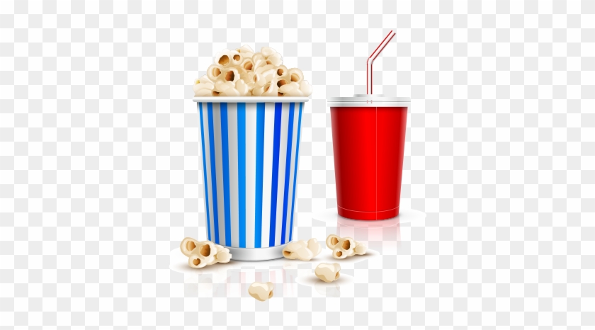 Cinema Popcorn And Drink Free Vector And Png - Popcorn And Drink Vector #260007