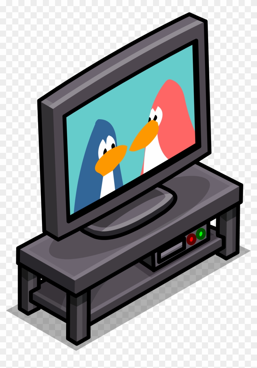 Black Tv Stand Sprite 045 - Tv On A Stand Clipart #260706