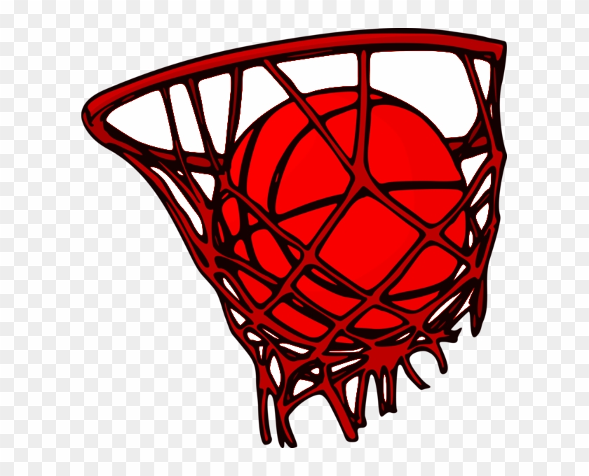 Basketball Inside Of Basketball Net - Basketball Vector #260894