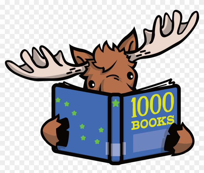 Moose Reading A Book Titled 1,000 Books - Moose Reading Book #261238