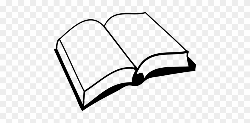 Books Coloring Medium Size Open Book Clip Art Pages - Book Black And White #261514