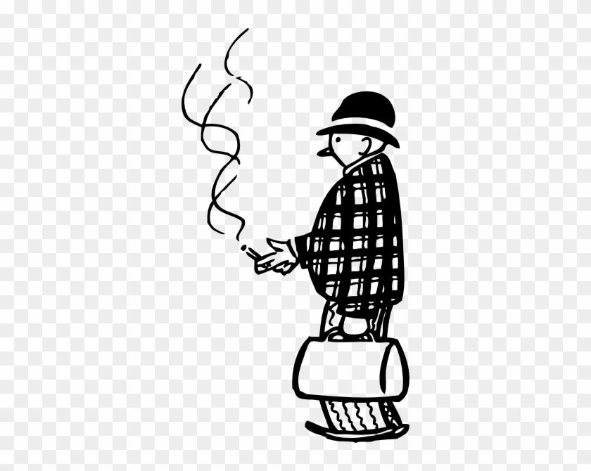 People Smoking Clipart Black And White #261938