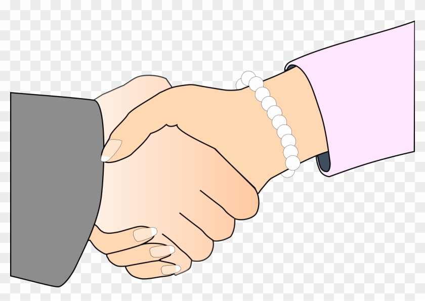 Big Image - Man And Woman Shaking Hands Clip Art #262111