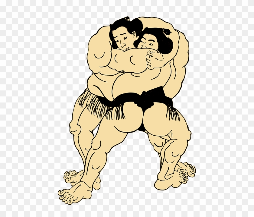 Wrestling, Japan, Culture, Man, Fat, Sports - Sumo Wrestling Shower Curtain #262253