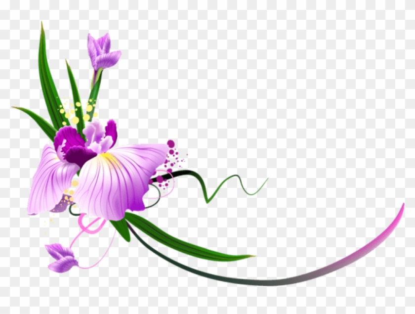 Free Png Download Beautiful Purple Floral Decor Clipart - Flowers Clip Art Border Png #1708087