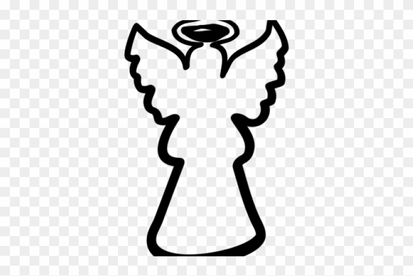 Simple Clipart Angel - Black And White Angel Clipart Png #1709382