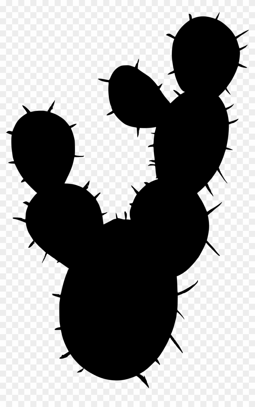Free Download - Clipart Black And White Cactus Transparent Background #1709815