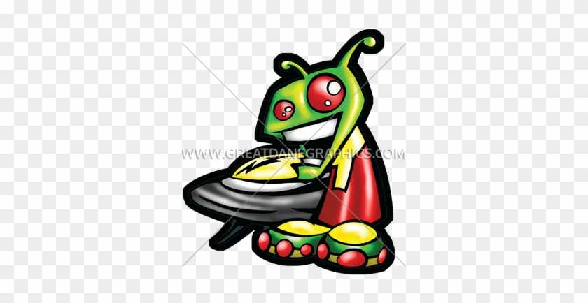 Alien & Saucer - Cartoon #1710170