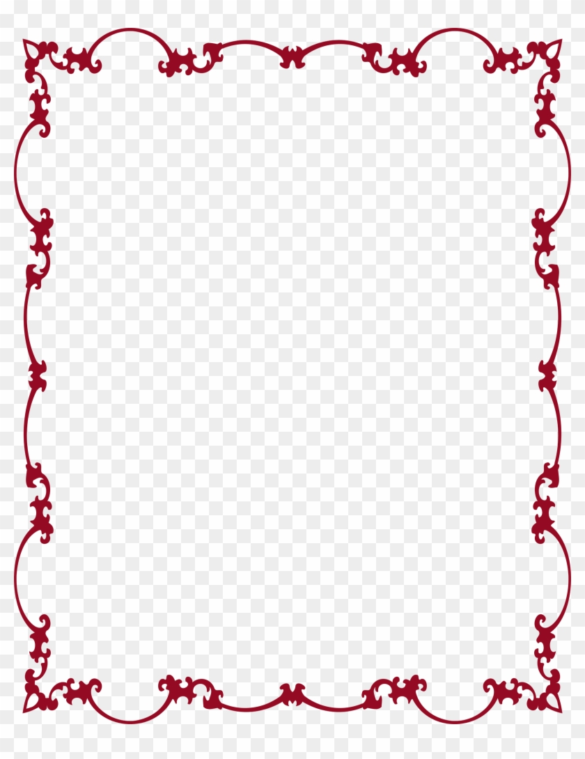 Antique Style Red Frame - Black And White Floral Frame #1710512