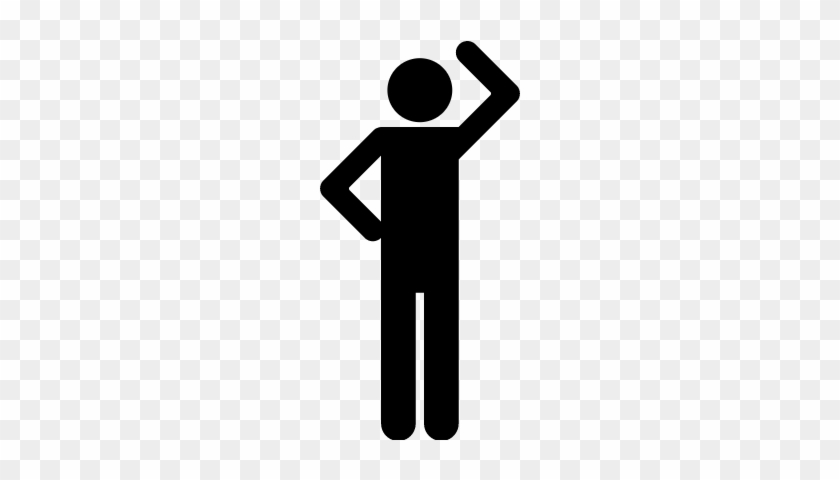 One Hand Up Silhouette Vector - Person Raise Hand Icon #1710868