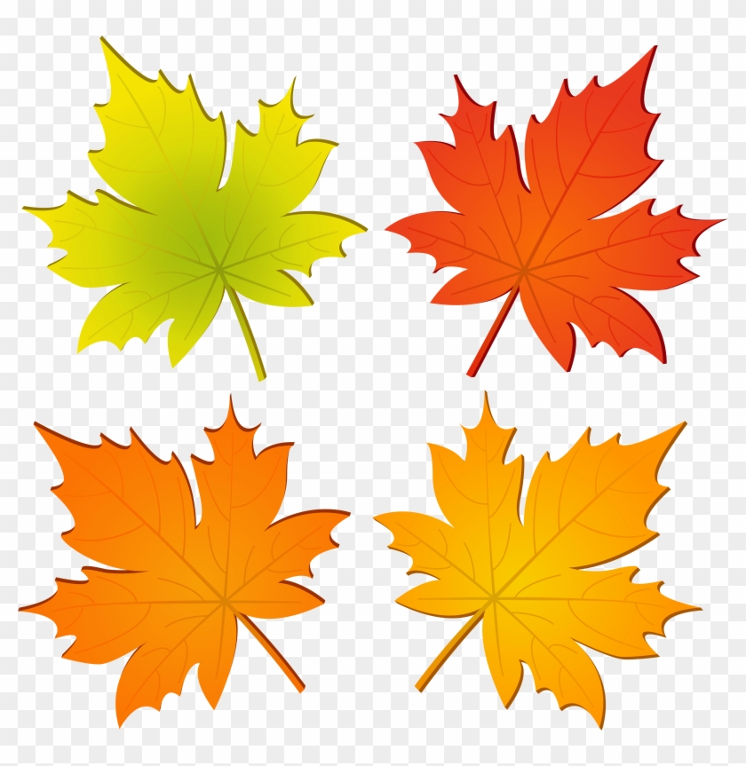 Set Of Autumn Leaves Png Clip Art - Set Of Autumn Leaves Png Clip Art #1711480
