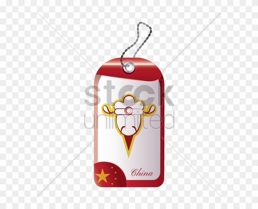 Chinese Tag With Traditional Man Vector Image - Cartoon #1712833
