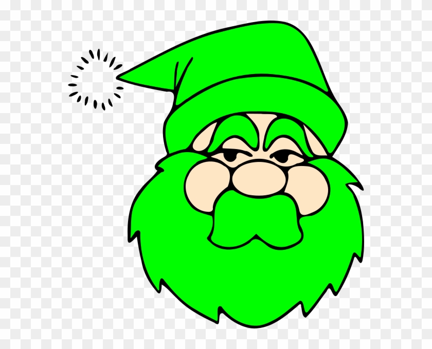 Green Santa Clip Art - Santa Face Transparent Background #1714142